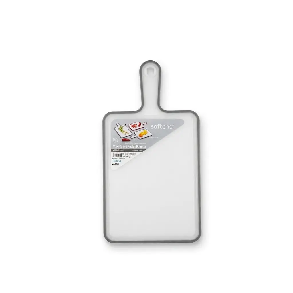 Maxi Kulplu Kesim Panosu, 41.2 x 21.4 cm, Kaydırmaz Plastik Mutfak Kesme Tahtası, BPA İçermez Sebze, Meyve ve Et Doğrama Panosu