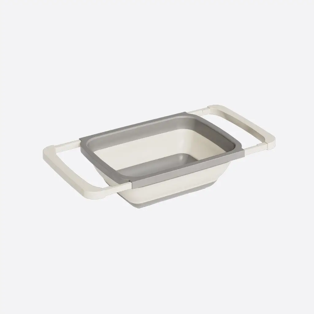 Softchef Katlanır Evye Üstü Süzgeç 6.3 L – Ayarlanabilir Teleskopik Tutacaklı, BPA Free Lavabo İçi Meyve Sebze Yıkama Süzgeci