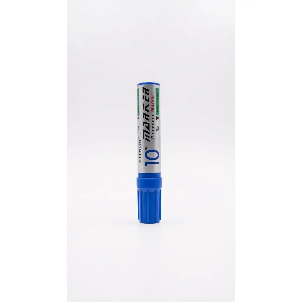 Fenlot Jumbo Permanent Marker Kalem Seti 6'lı (4 Siyah, 2 Mavi) - 10 mm Geniş Kesik Uçlu Kalıcı Markör Kalem