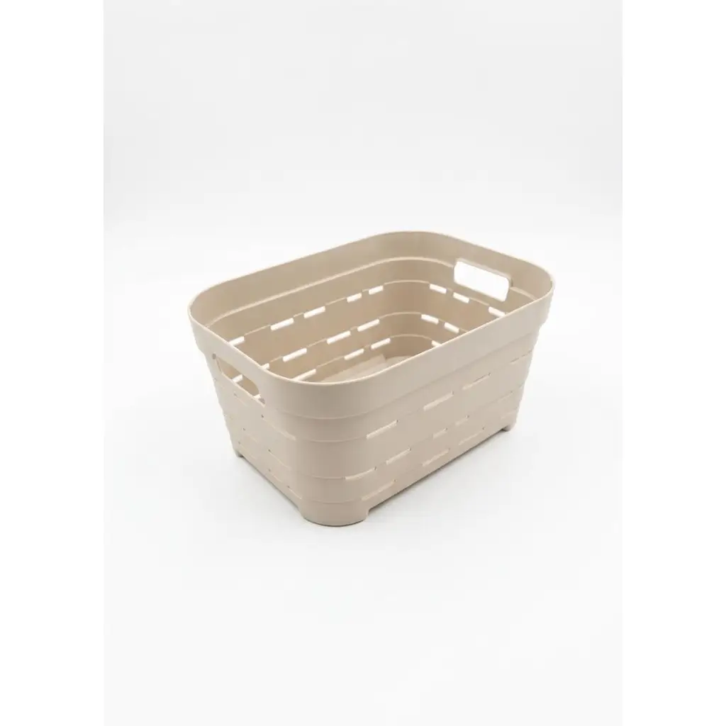 Proalet Plastik Düzenleyici Sepet, Tutamaklı Çok Amaçlı Banyo ve Mutfak Organize Sepeti, Buzdolabı ve Dolap İçi Saklama Kutusu, BPA Free (3.8 Litre Bej)